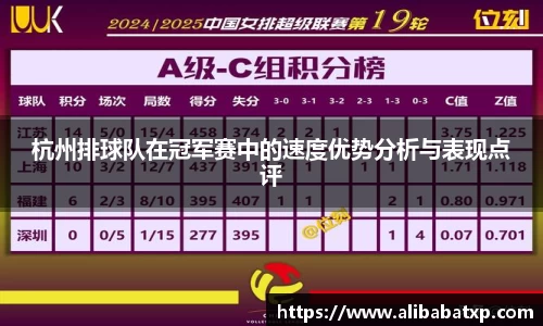 杭州排球队在冠军赛中的速度优势分析与表现点评